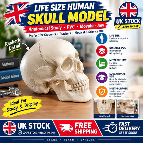 Life size human skull - human,